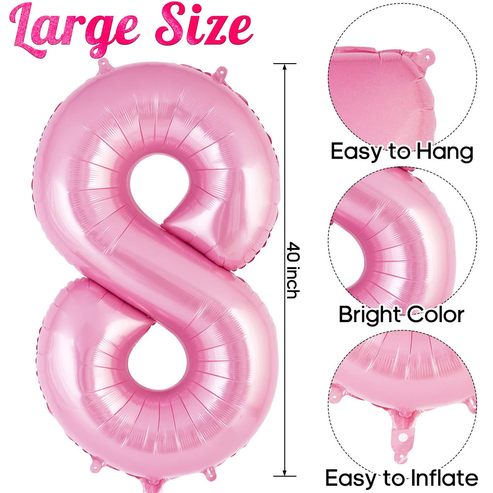 AIQINHU Pink Number 8 Balloon inflation valve enables quick setup.