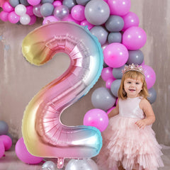 AIQINHU Premium foil Number 2 Balloon designed for long-lasting inflated looks.