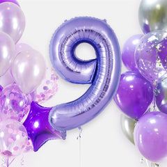 AIQINHU purple foil 9 balloon adds giant, eye-catching flair to celebrations.