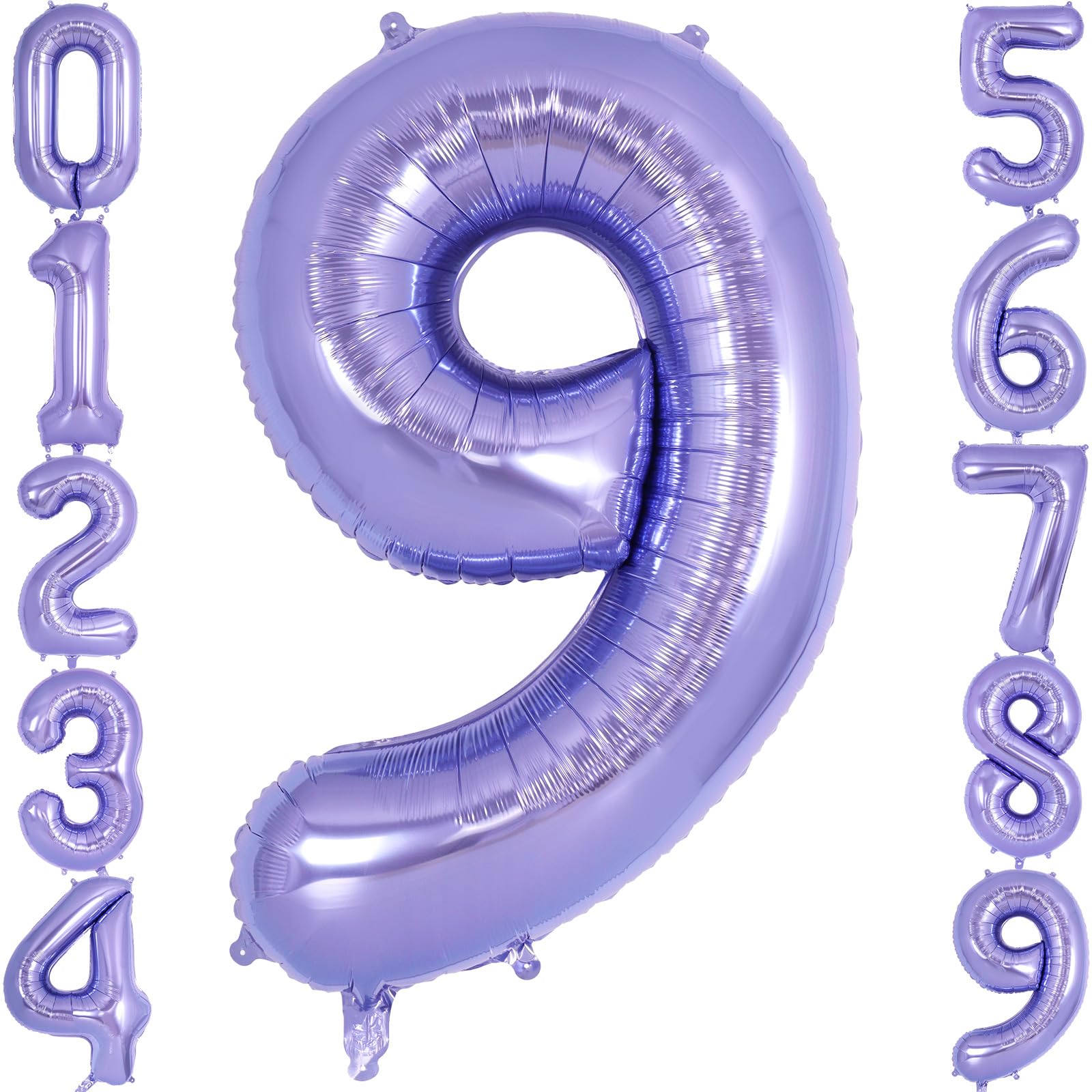 AIQINHU purple number 9 balloon enhances 9th birthday decor with bold size.
