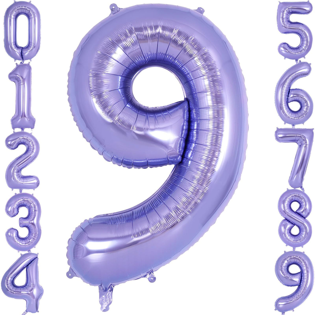 AIQINHU purple number 9 balloon enhances 9th birthday decor with bold size.
