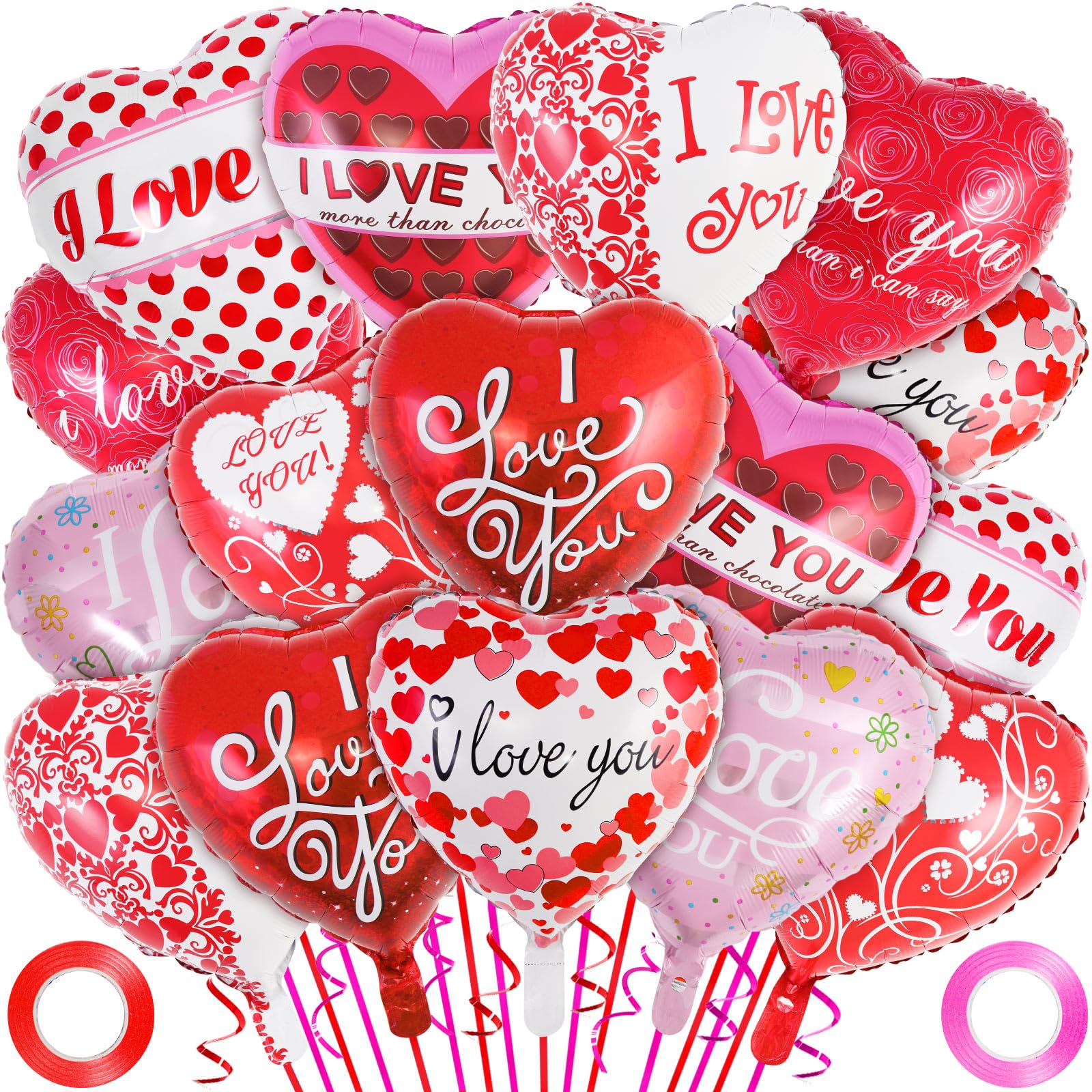 AIQINHU red heart valentines balloons create a romantic photo backdrop