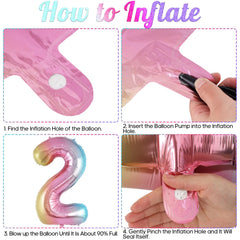 AIQINHU Reusable foil Number 2 Balloon for future parties.