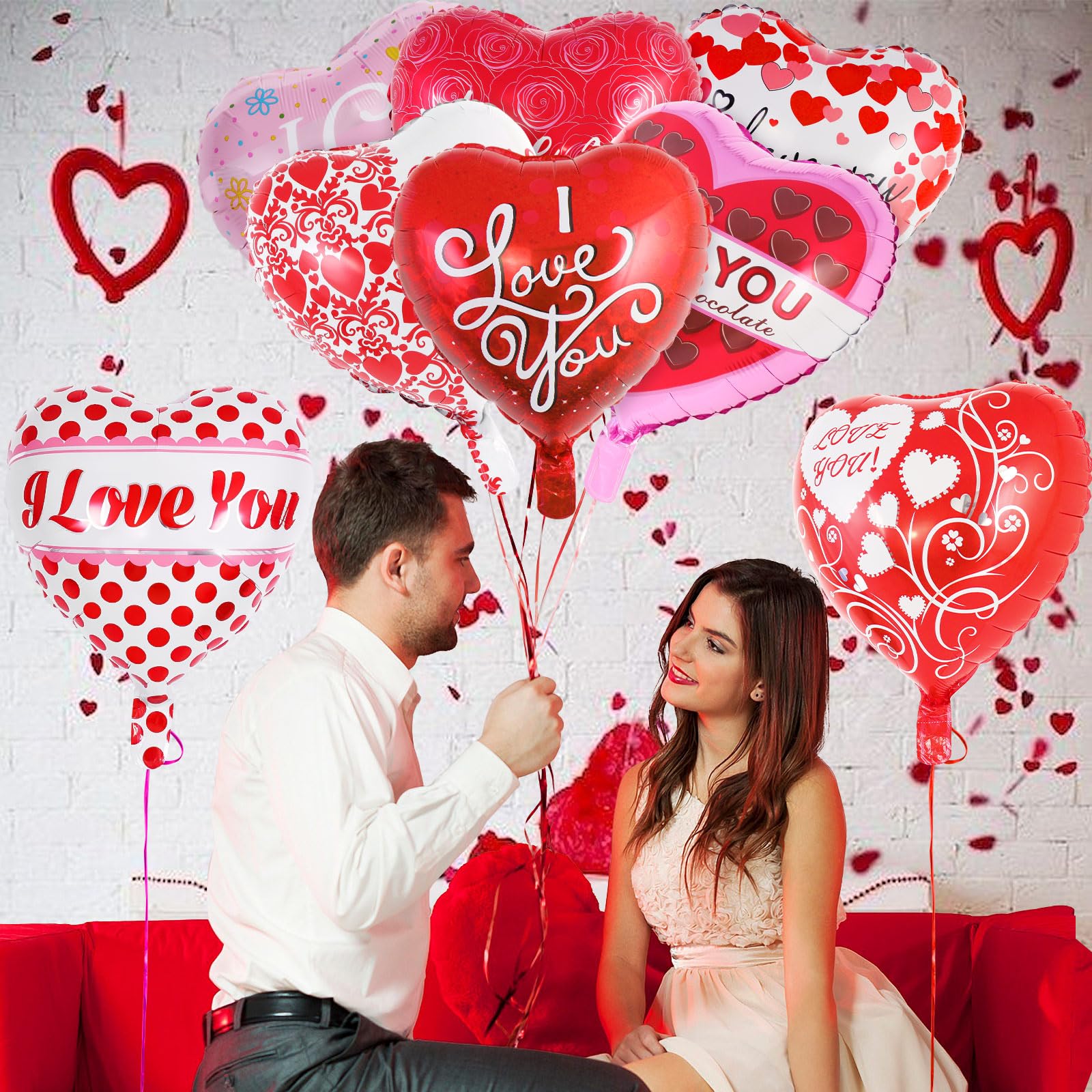 AIQINHU rosy heart balloons enhance wedding or party decor