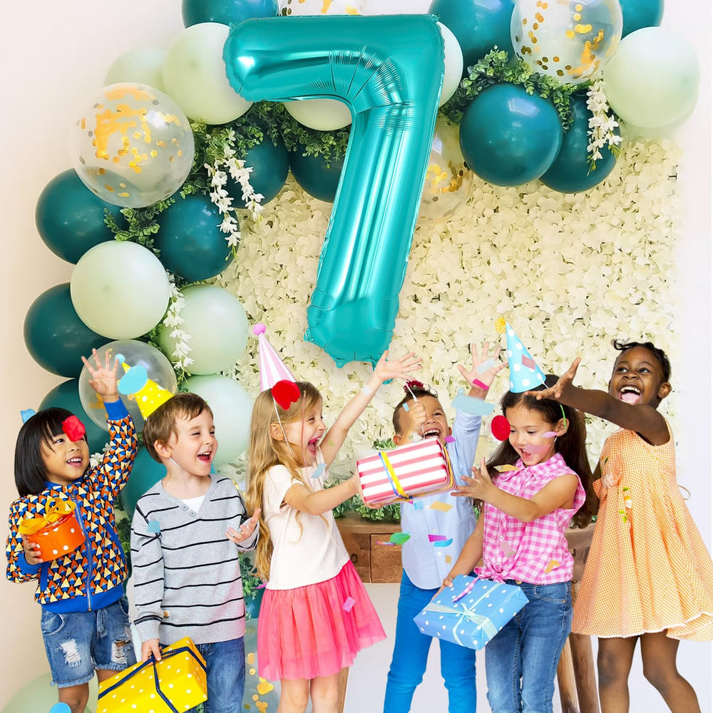 AIQINHU teal 7 balloon 40inch ideal for helium or air display.