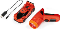 Air Hogs Zero Gravity Laser controller in hand for quick play.