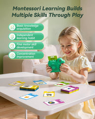 Airbition Reader being used by toddler pressing left button for audio.