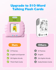 Airbition pink learning visuals covering shapes, animals, and more