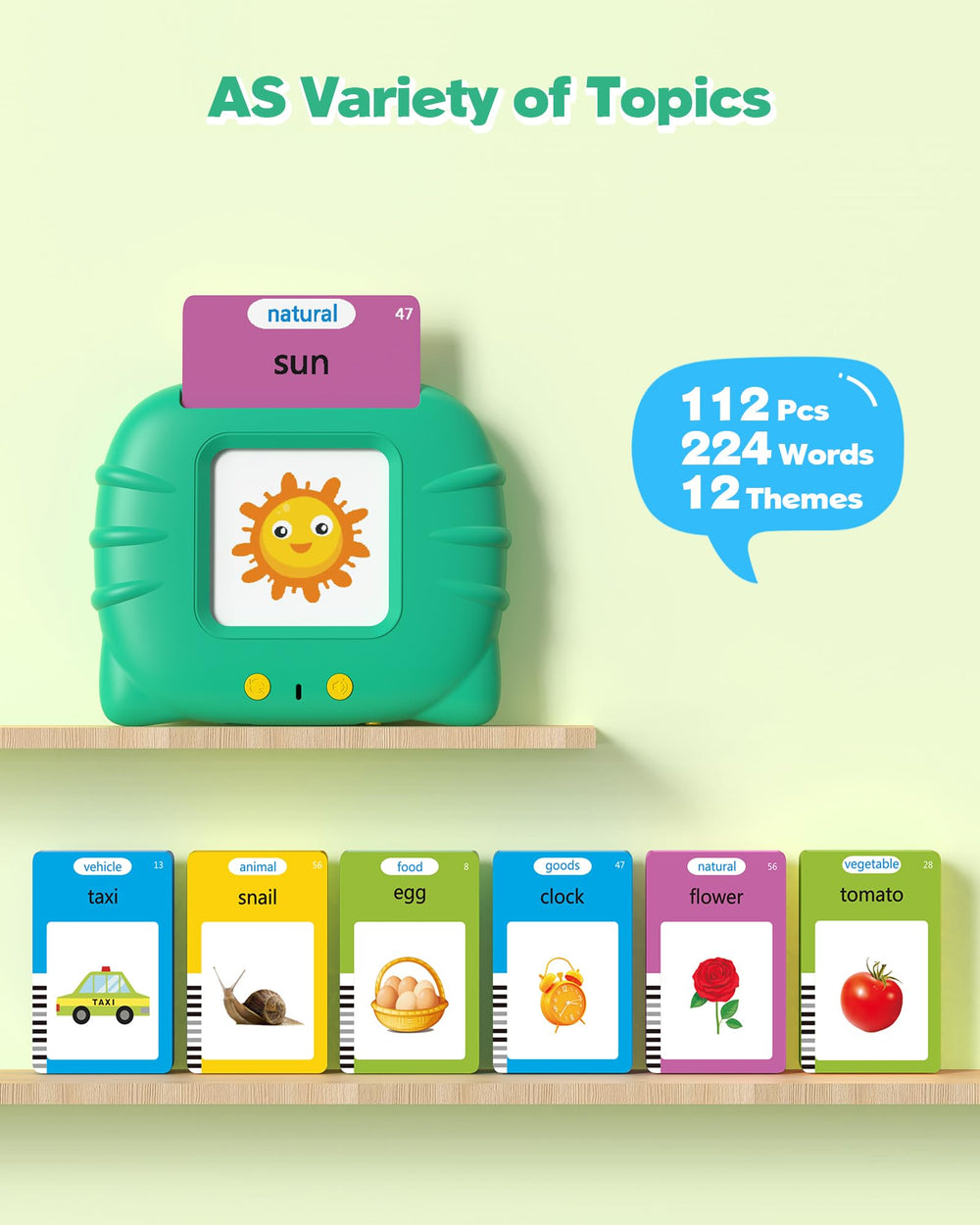 Airbition Talking Flash Cards with vehicles visuals support language skills during play