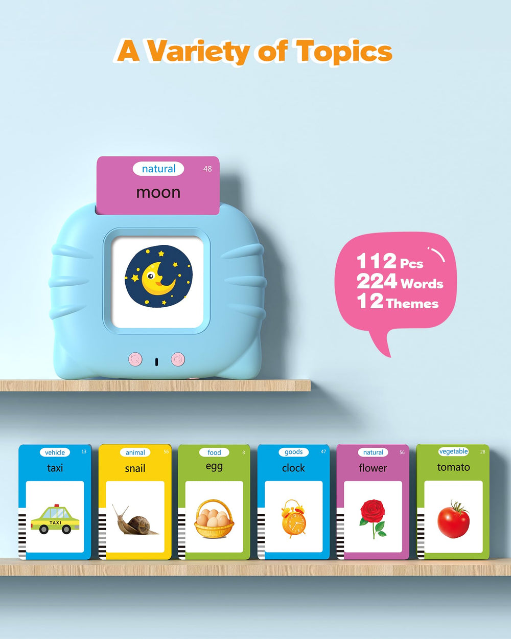 Airbition talking flash cards vehicles with sounds support naming and language skills during play.