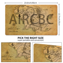 Close-up of vibrant print quality on AIRCBC playmat surface.
