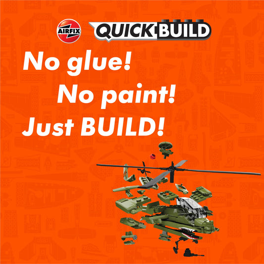 Airfix Quickbuild Boeing Apache authentic detailing highlights for collectors.