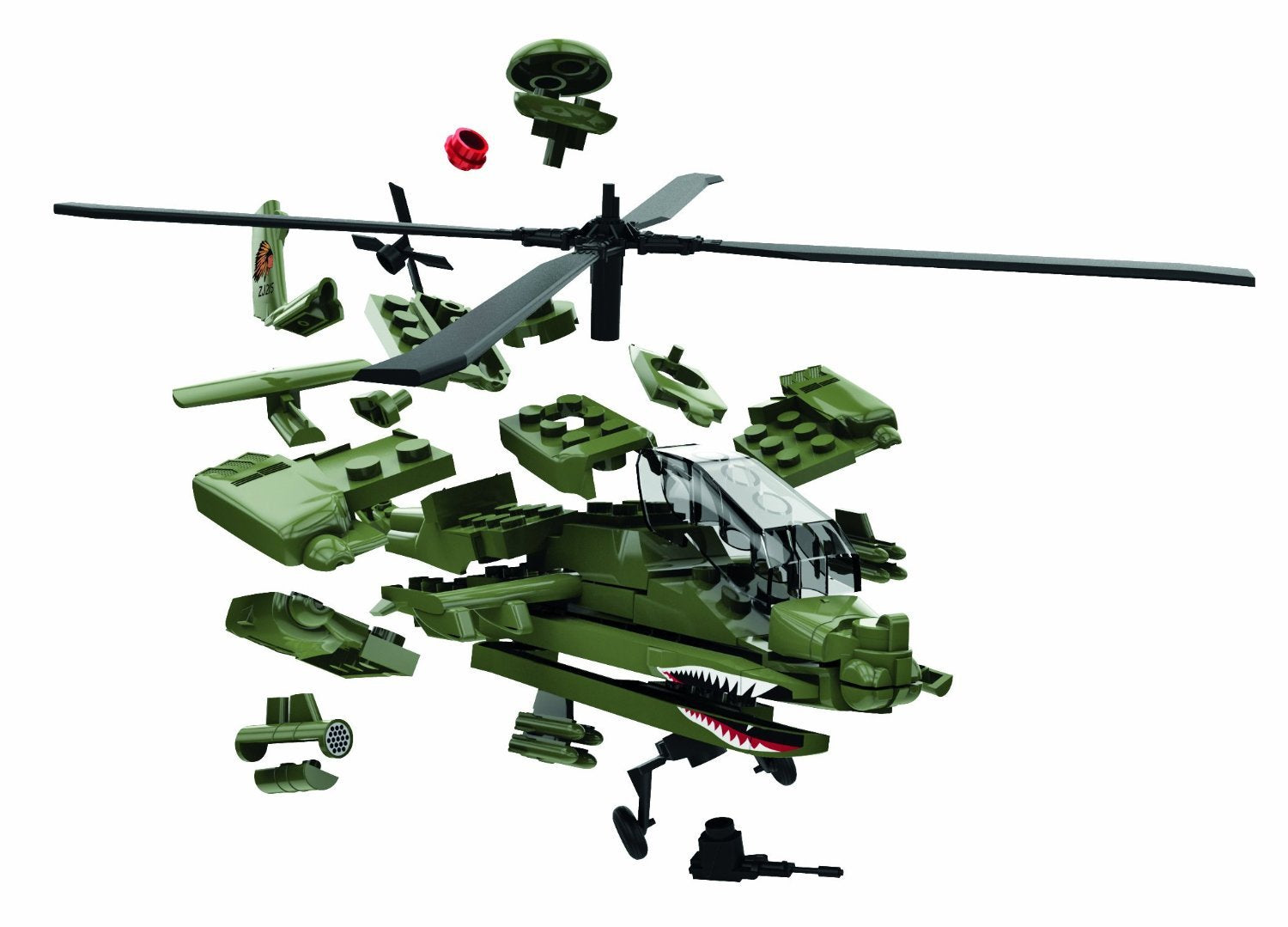 Airfix Quickbuild Boeing Apache compact packaging showing Wales origin.