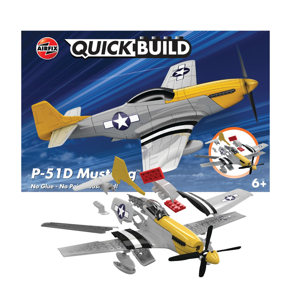 Airfix Quickbuild P-51D Mustang front view for quick assembly and display readiness