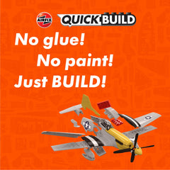 Airfix Quickbuild P-51D Mustang left-side view shows beginner-friendly build