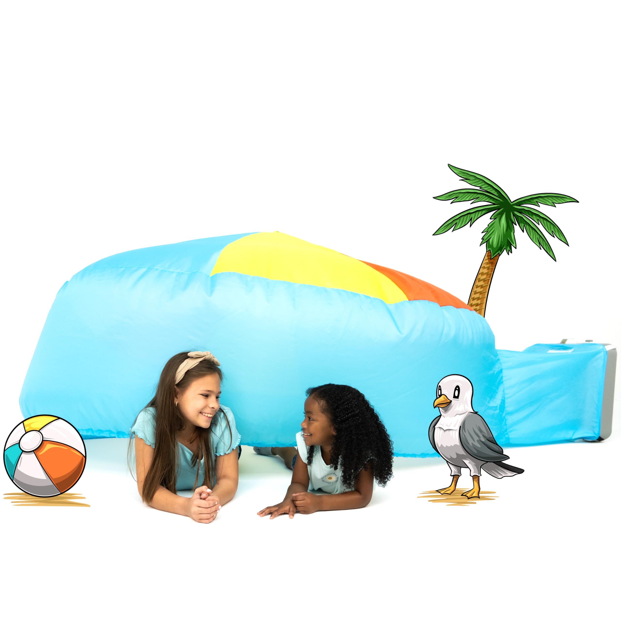 Air Fort Beach Ball Blue front view showing quick setup for kids
