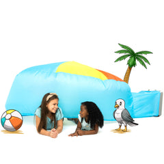 Air Fort Beach Ball Blue front view showing quick setup for kids