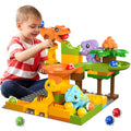 Airkid marble runs featuring Tyrannosaurus on a looping track for playful STEM exploration