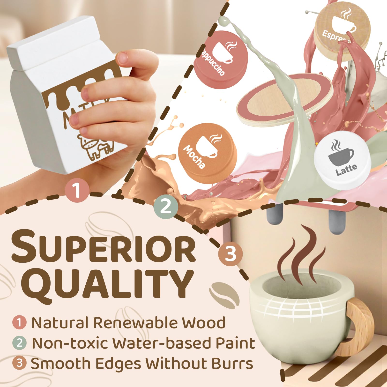 Airlab Kids tea cups playset encourages social turn-taking and cooperative play.