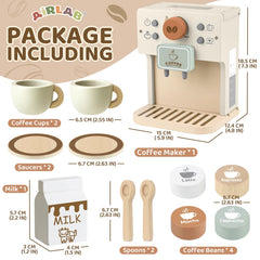 Airlab toy coffee maker with milk jug enhances pretend kitchen time.