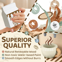 Airlab coffee set includes cups, spoons, and saucers for role play.