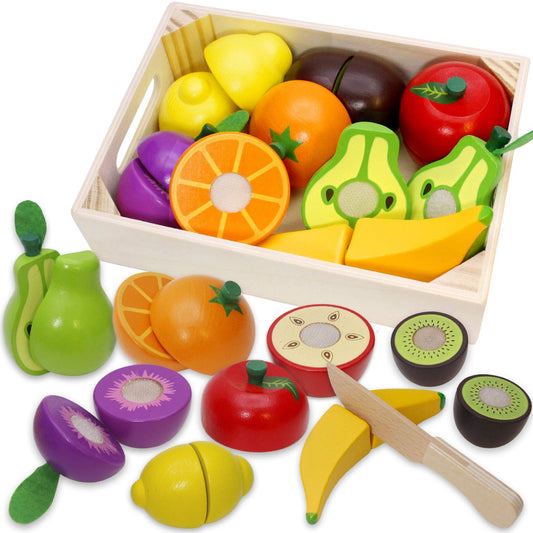 Airlab wooden apple fruit toy for pretend play and fine motor skills