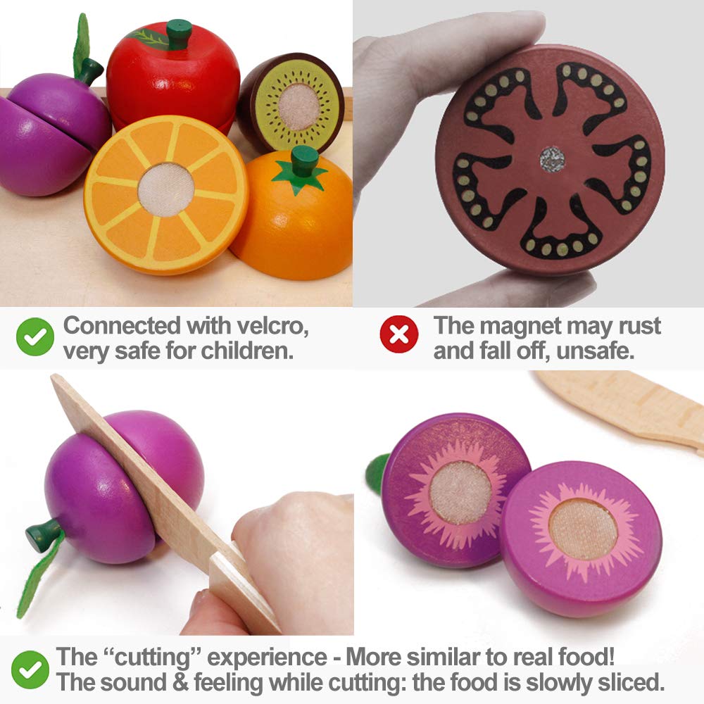 Airlab wooden lemon fruit toy for cutting practice and sensory fun