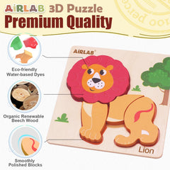Airlab wooden rabbit-shape puzzle supports early cognition through hands-on learning.