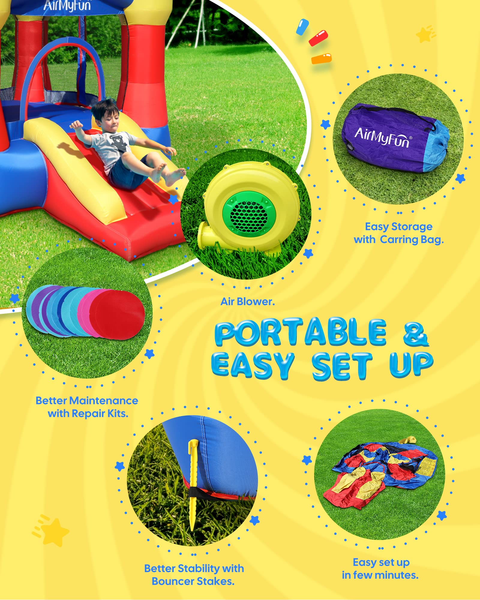 AirMyFun Storage Bag keeps bounce house accessories organized