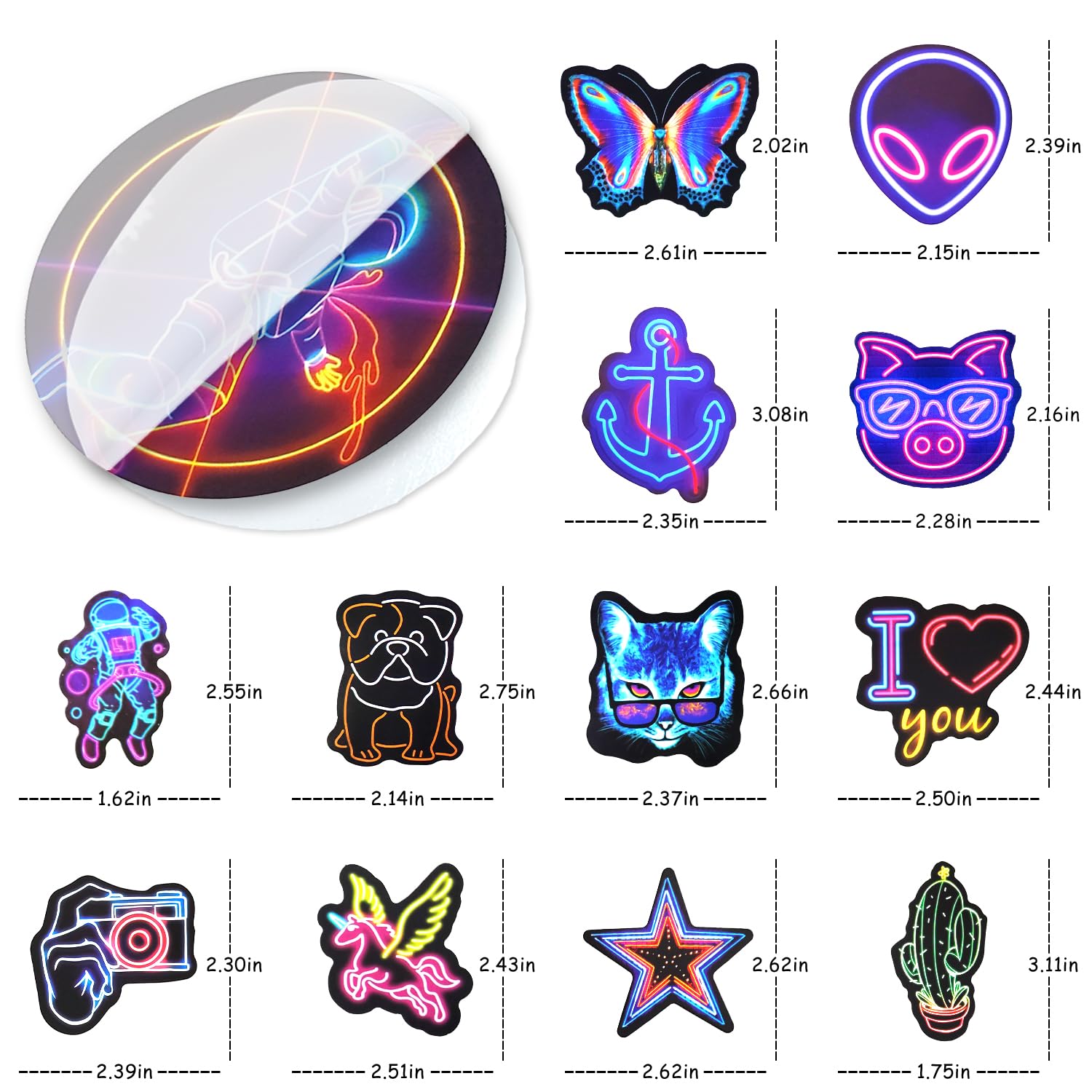 AirNOGO neon stickers decorate journal and notebook pages