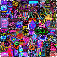 AirNOGO neon sticker pack on a water bottle adds bold style