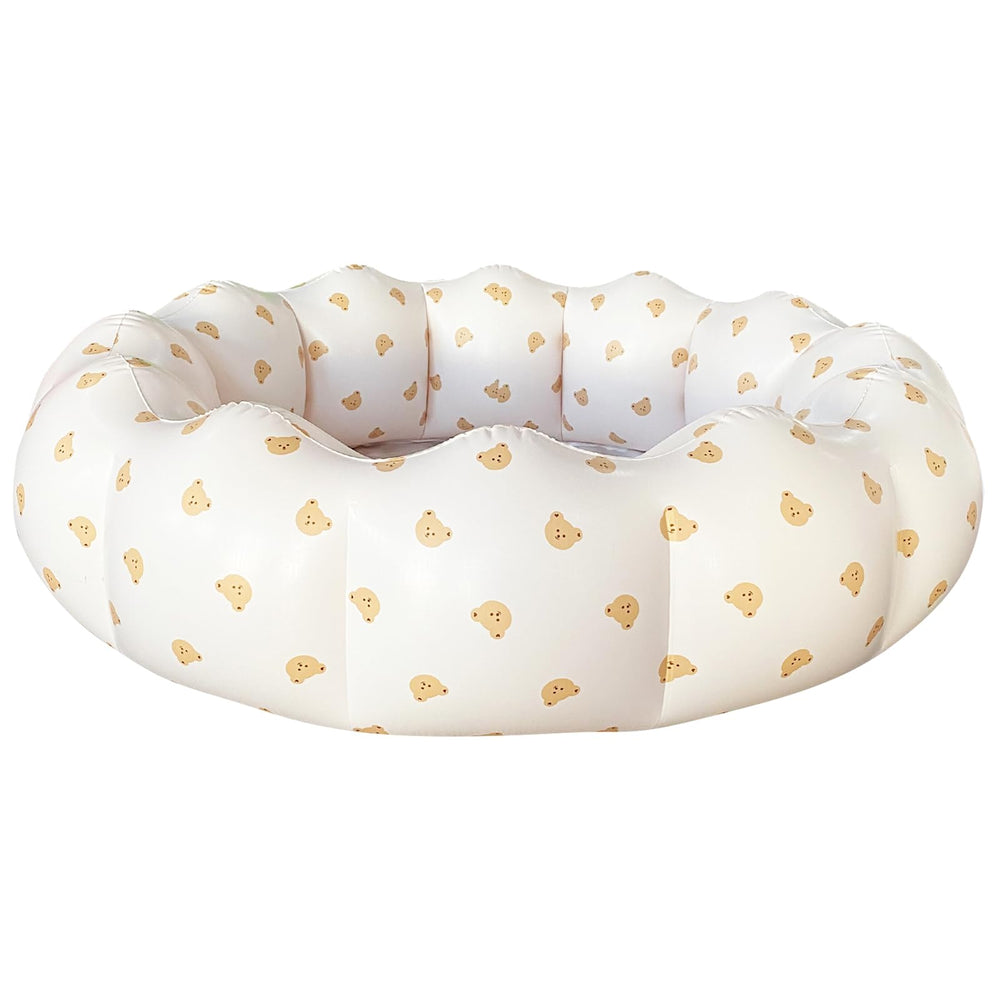 AirSwim bear head pool front view showing durable BPA-free PVC for safe water play