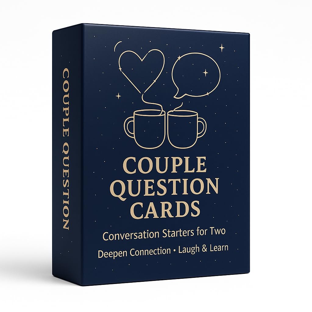 Aisikoo couples questions card deck laid out for engaging date night talks.