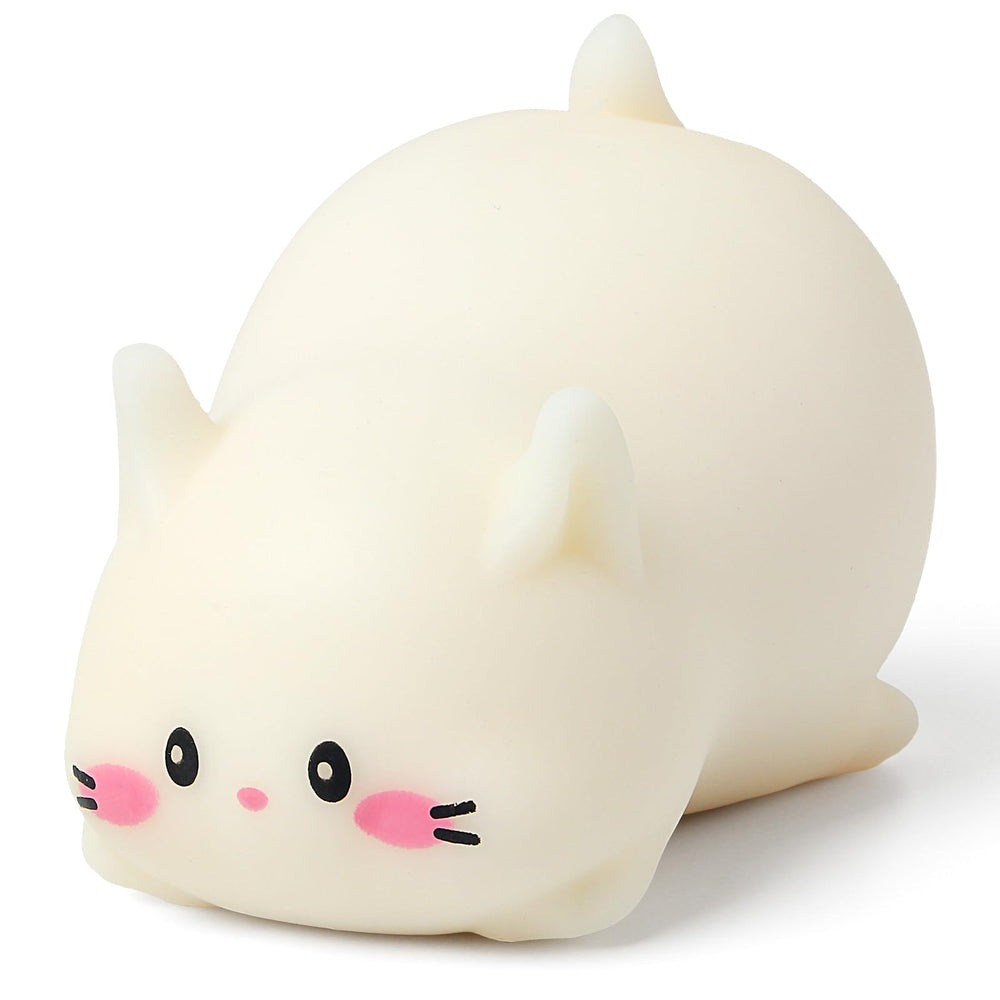 AiSiXin cat stress ball in white squishy texture for anxiety relief.