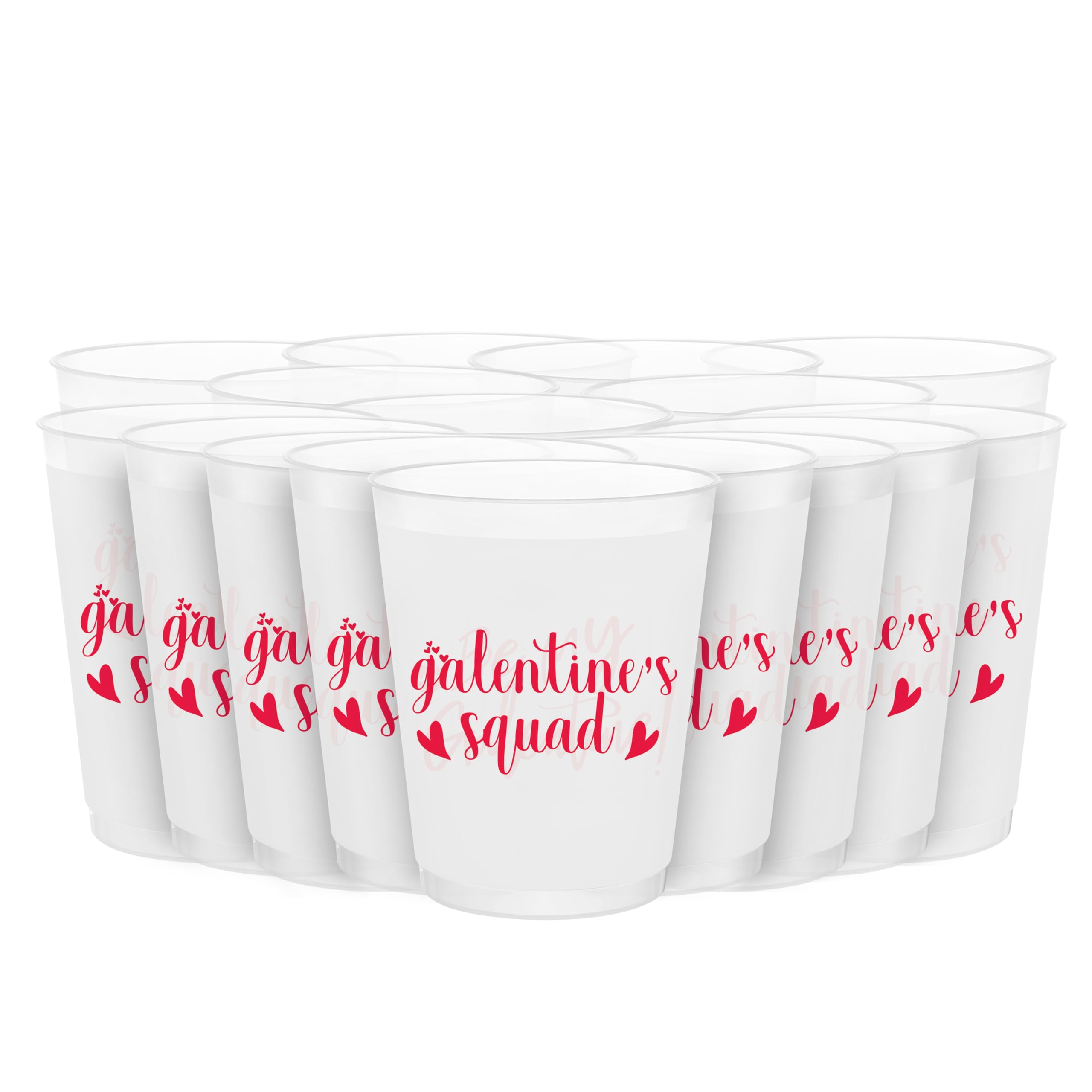 Aisosiks Galentines Squad Cups 16oz pack for festive party use