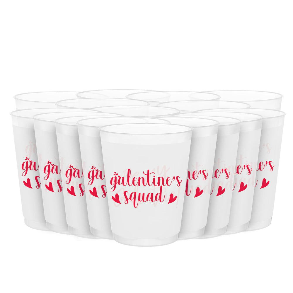 Aisosiks Galentines Squad Cups 16oz pack for festive party use