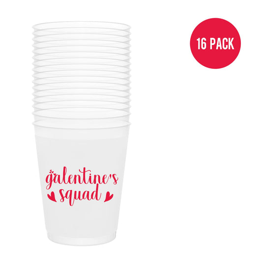 Aisosiks Galentines Squad Cups with love heart print for Galentine's Day