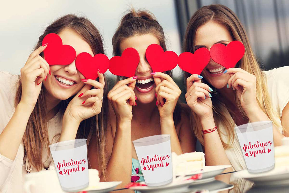 Aisosiks Galentines Squad Cups made of safe plastic material
