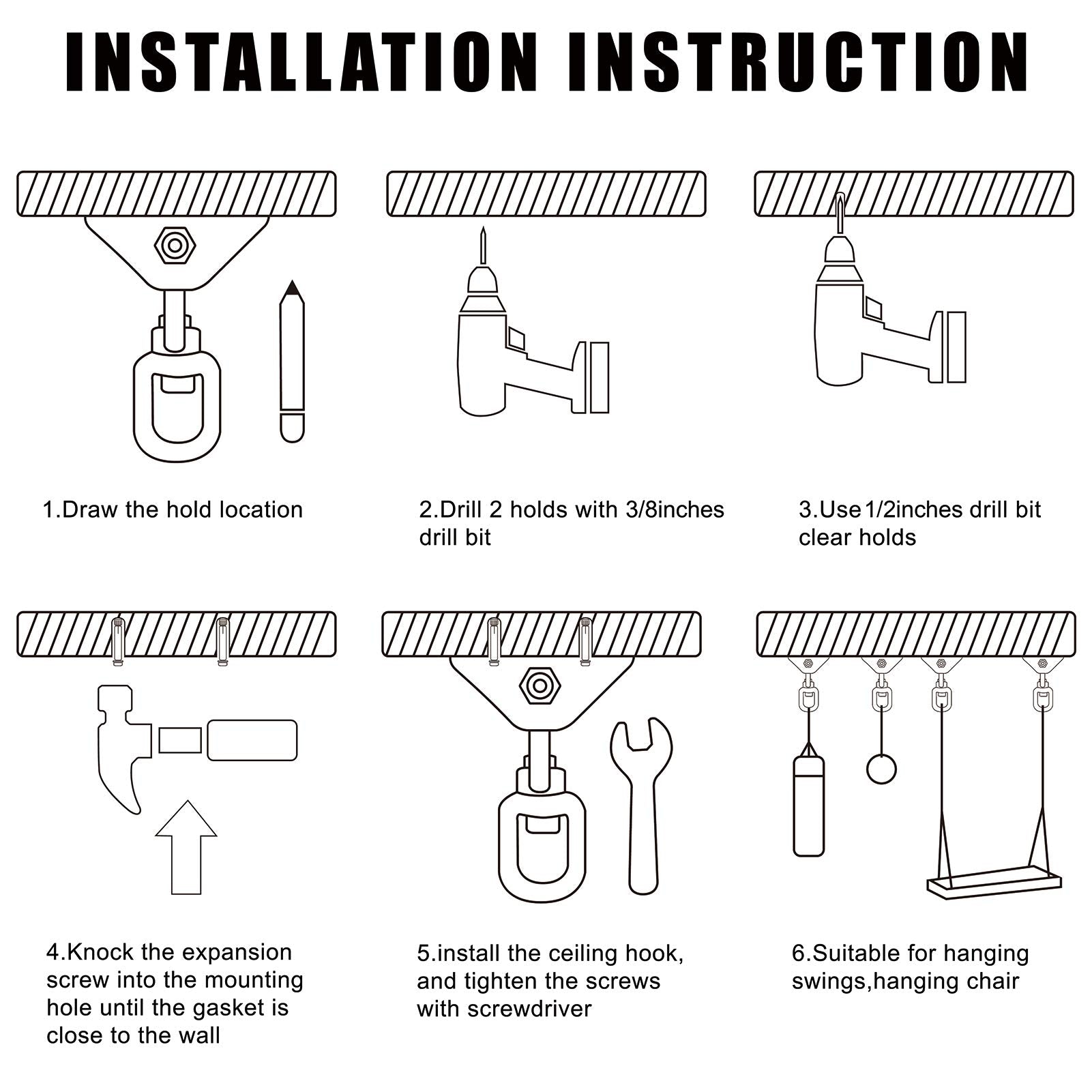 Aisto rugged swing hanger mounted on a porch or outdoor frame for reliable support.
