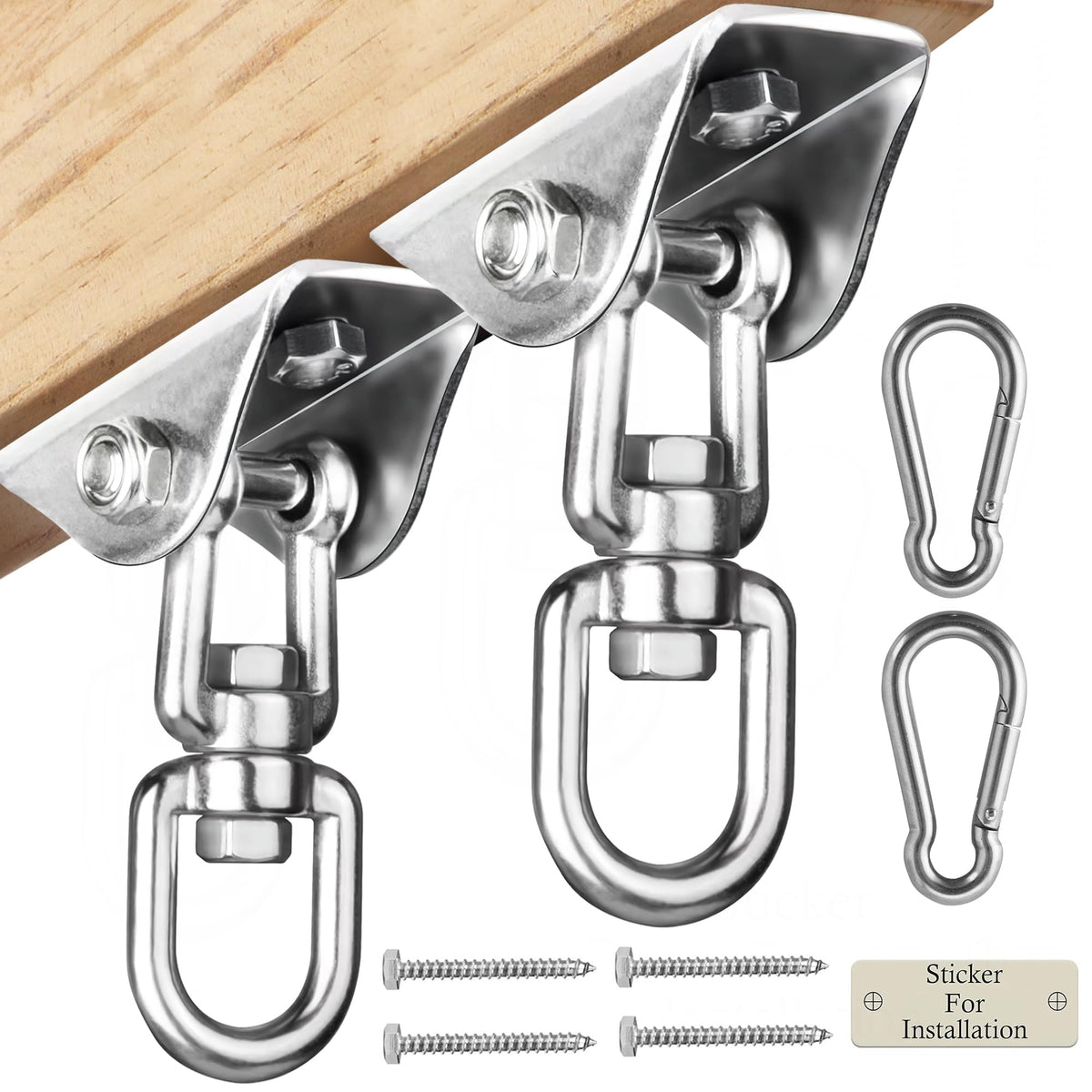Aisto heavy duty swing hangers close up showing durable stainless steel construction for outdoor use