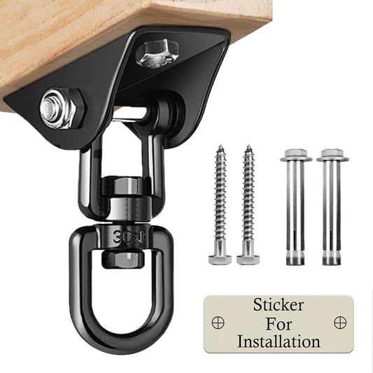 Aisto heavy-duty swing hanger with 360° swivel for smooth, quiet operation.