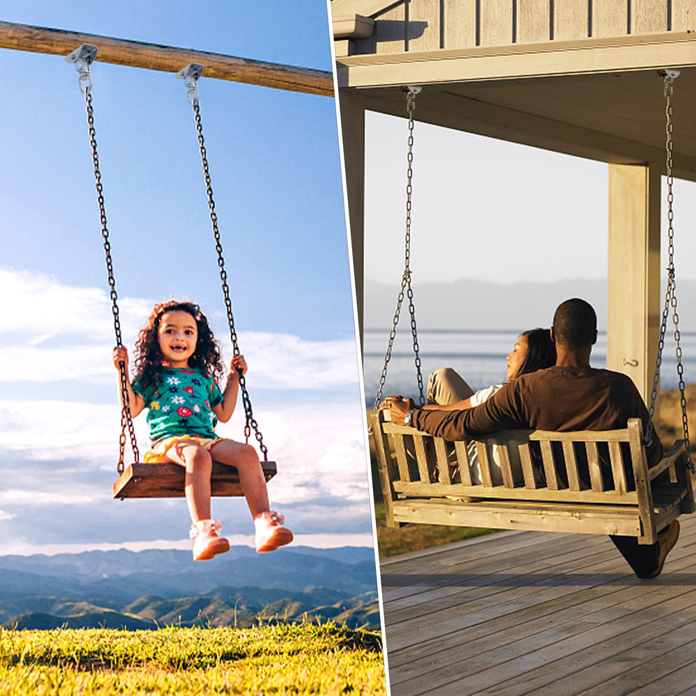 Aisto swing hangers mounted with wood and concrete installation options