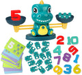 Aitbay dinosaur math balance toy with colorful pieces for hands-on learning
