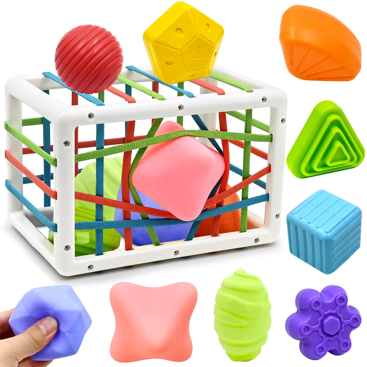 AiTuiTui baby sensory montessori activity toys promote exploration with colorful, tactile pieces for curious toddlers.