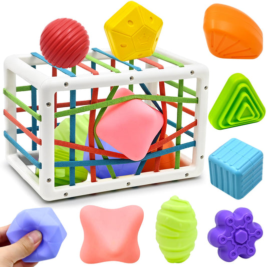 AiTuiTui baby sensory montessori activity toys promote exploration with colorful, tactile pieces for curious toddlers.