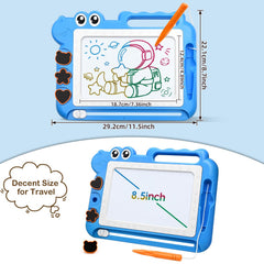 AiTuiTui magnetic drawing board blue dinosaur look; engaging design encourages imaginative doodling.