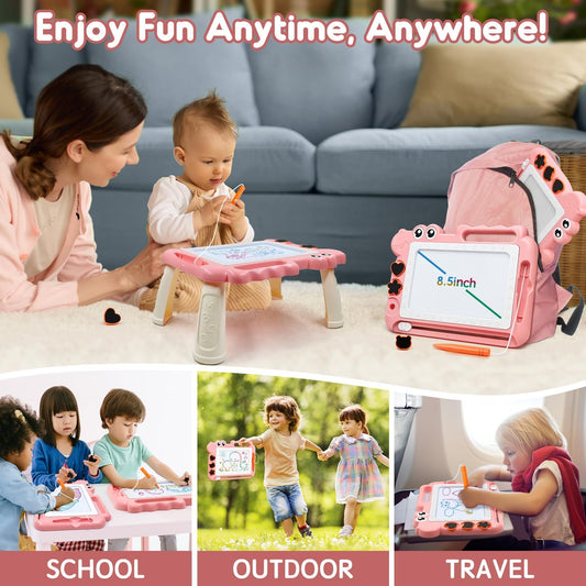 AiTuiTui magnetic drawing board with dinosaur look encourages imaginative doodling and color exploration