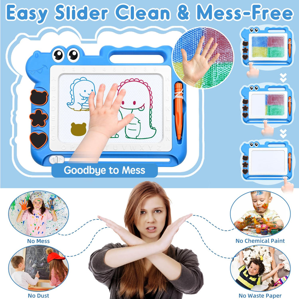 AiTuiTui magnetic drawing board sliding eraser; quick clean starts for fresh doodles.