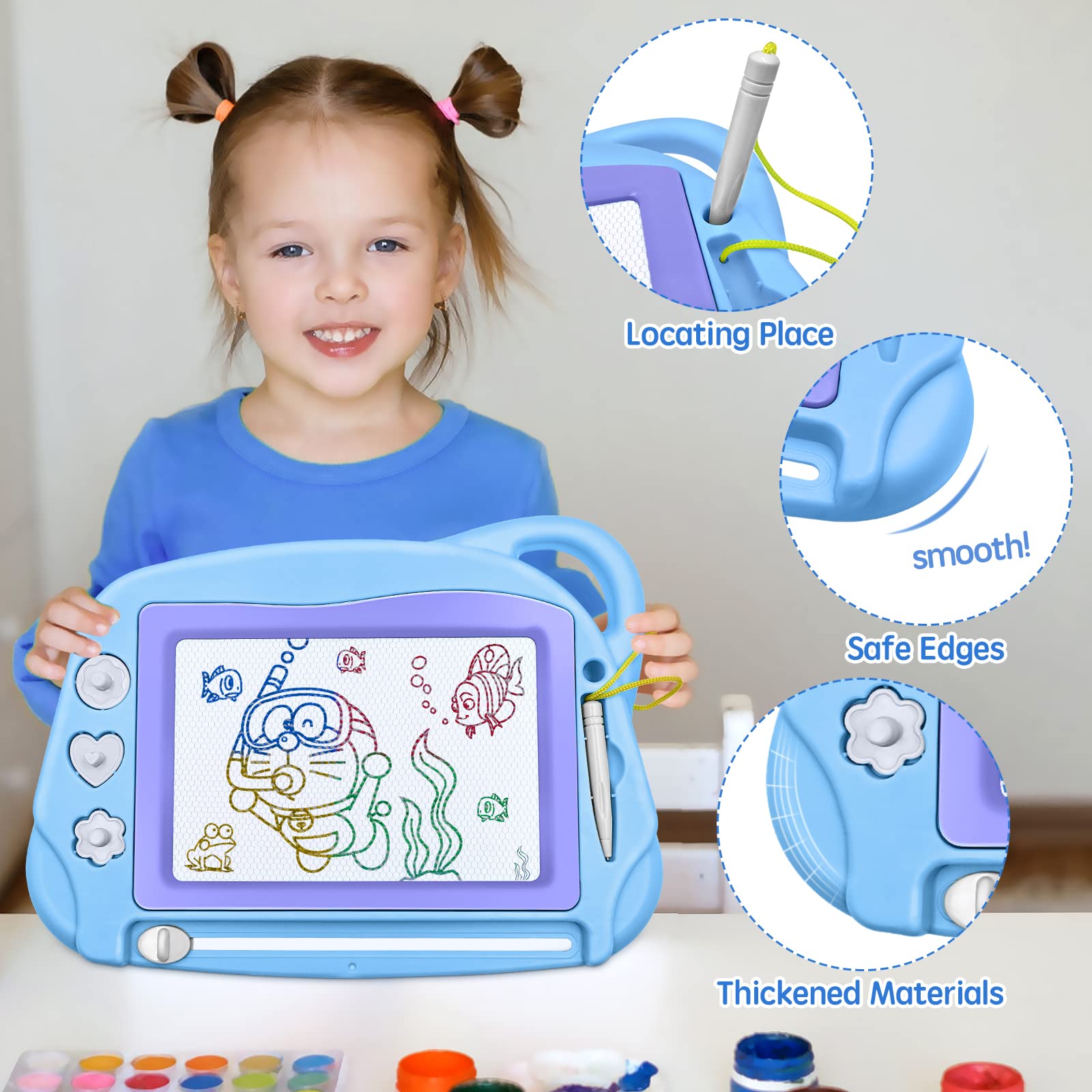 AiTuiTui doodle board eraser slider provides easy mess-free clearing for repeated drawing