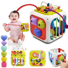 AiTuiTui sensory cube with sensory box for tactile exploration and curiosity in toddlers.